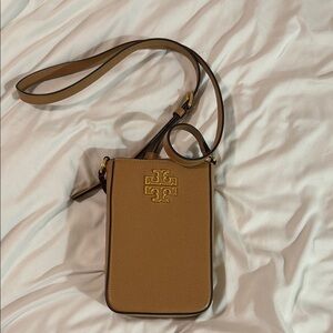 Tory Burch Brown Crossbody with Gold Logo